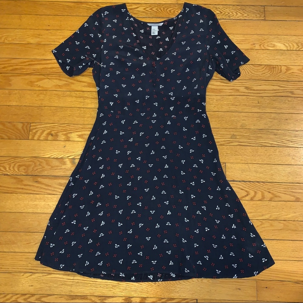 H&M floral button front dress nwot